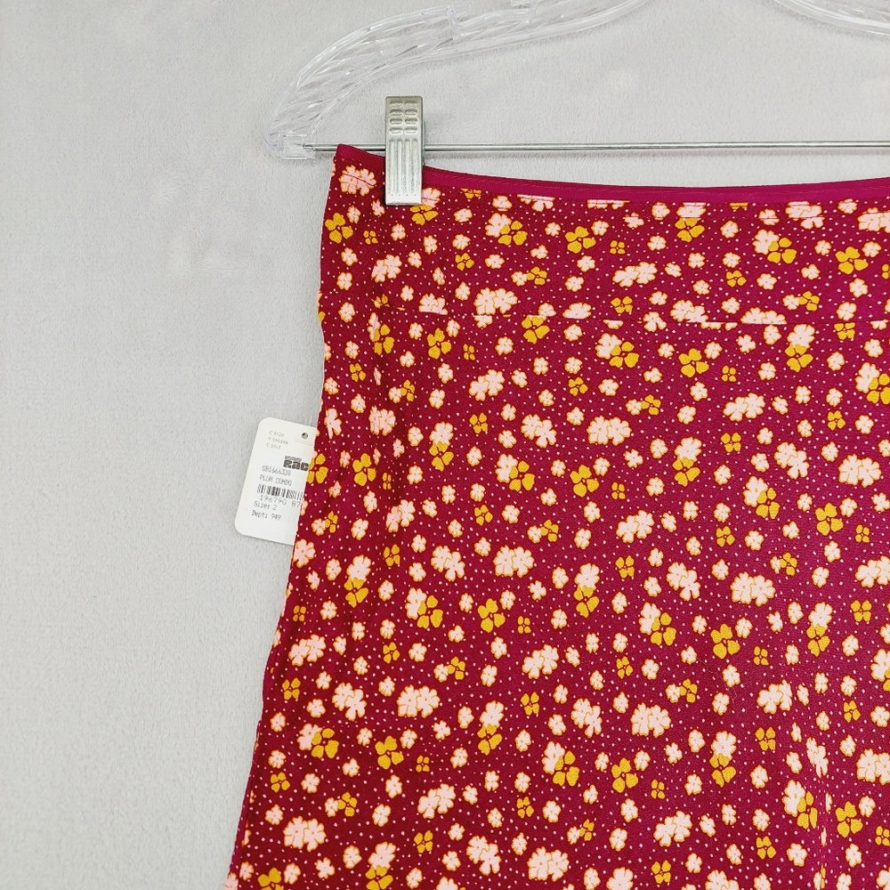 NWT Free People IRL Floral Red Summer Mini Skirt P5760 - Picture 4 of 9